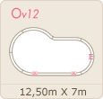 dimensions piscine ovale Ov12